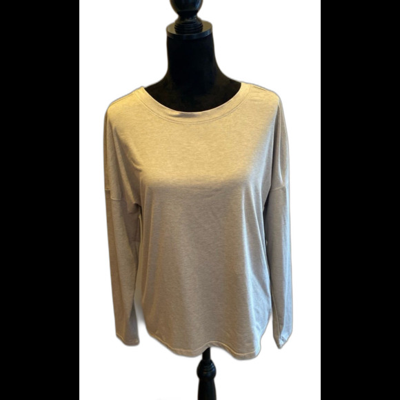 Apana T Shirt Size Small Criss Cross Corset Look Back Hi Low Hem Ragan Sleeves - Picture 4 of 10